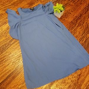 Love Reign Dusty Blue Cold Shoulder Dress